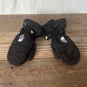 The North Face Black Youth Mittens with White Tag